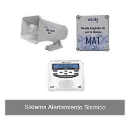 Kit de Alertamiento Sísmico / Radio Meteorológico 7 Canales / Audio 30W / 120 dB / 13.5VDC 2A / 20x13.5x23 cm