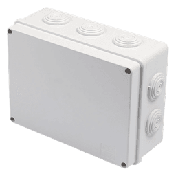 Caja de Derivación de Plástico / 10 Glándulas de Goma / IP55 / 140 x 190 x 76 mm / -40 a 120°C