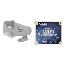 Kit de Alertamiento Sísmico / Audio Oficial SASMEX 120 dB / Receptor Wi-Fi / Replicación a Sirena y App Móvil / 12 VCD