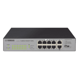 Switch PoE / 10 Puertos / Gigabit / 20 Gbit/s / 9 Puertos PoE+ 30W / 70W Total / Sin Ventilador / Optimizado Dante
