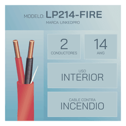 Cable para Incendio / 2x14 AWG / FPLR / Rojo / 305 m (1000 ft) / UL 1666 / CSA FT4