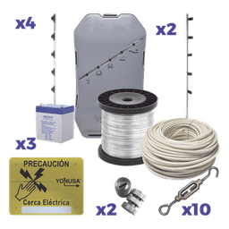 Kit Energizador Perimetral / 25 m (82 ft) de Protección / 12,000 V / Consumo 1.2 kW/mes / SMT / Antioxidante y Anti-UV
