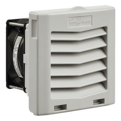 Ventilador con Filtro de Montaje Lateral / 21 CFM (36 m³/h) / 115 Vca / Click-Fit / Rejilla con Bisagra / 4"