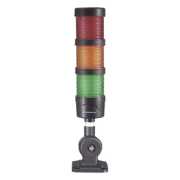 Torre LED Indicadora de Estado / 3 Niveles Rojo-Ámbar-Verde / Buzzer 85 dB / 110-240 VCA / IP53 / Montaje Ajustable 60 mm
