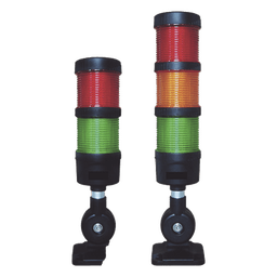 Torre LED Indicadora de Estado / 3 Niveles Rojo-Ámbar-Verde / Buzzer 85 dB / 110-240 VCA / IP53 / Montaje Ajustable 60 mm