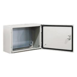 Gabinete de Acero / IP66 / IK10 / 400 x 300 x 300 mm / Carga 40 kg / Placa Trasera Metálica 2 mm / Cerradura con Llave