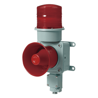 Baliza LED con Sirena Electrónica / 120 dB / IP66 / -40°C a +70°C / 5 Patrones de Sonido / 120 VCA