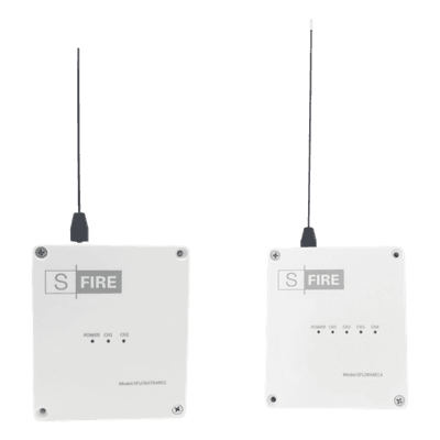Kit Transmisor-Receptor Inalámbrico / Alcance 2500 m (8202 ft) / Frecuencia 433.92 MHz / 4 Salidas de Relé / Contacto Seco / -20°C a +80°C