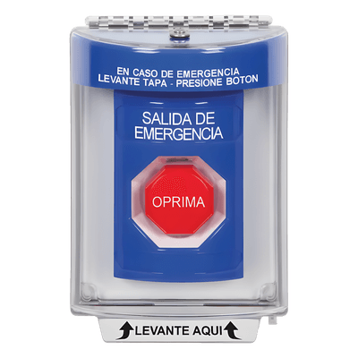 Botón Multipropósito / Salida de Emergencia / Reset Neumático / Sin Bocina / Texto Español / Tapa Policarbonato / 2 Relevadores Forma C / Interior-Exterior / -40°C a 121°C