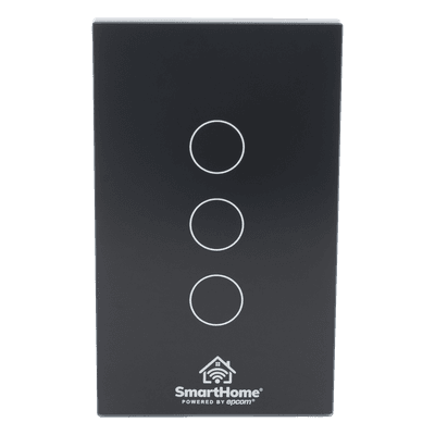Apagador Inteligente Wi-Fi / 3 Circuitos / 2.4 GHz / 100V-250V / Control por Voz / App Móvil