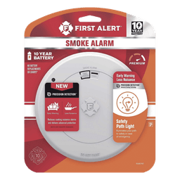 Alarma de Humo / Sensor Fotoelectrico / Batería de Litio Sellada 10 Años / Luz de Seguridad Integrada / Rango 4.4°C a 37.8°C / Cumple UL217, CSFM, NFPA 72, NFPA 101, ICC