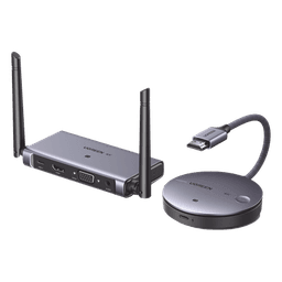 Extensor HDMI Inalámbrico / 1080p@60Hz a 50 m (164 ft) / 4K@30Hz a 30 m (98.4 ft) / Salida HDMI y VGA Simultánea / Audio 3.5 mm / Plug and Play