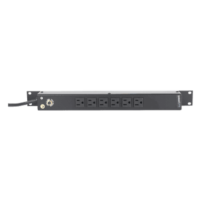 PDU Horizontal / 6 Contactos NEMA 5-15R / 15A / 120Vca / Rack 19" / 1U / Cable 2.5 m (8.2 ft)