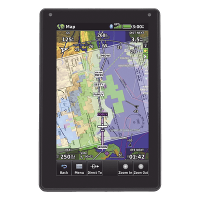 Navegador portátil aeronáutico / Pantalla táctil 7' / Visión 3D / Receptor SBAS/WAAS/GLONASS / Tráfico aéreo / 4 horas batería