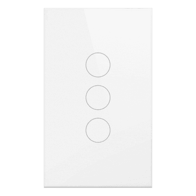 Interruptor Inteligente Wi-Fi / 3 Circuitos / 100V-250V / 2.4 GHz / Control por Voz / Panel de Vidrio Templado