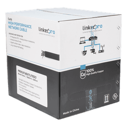 Bobina de Cable UTP / Cat6 / 305m (1000 pies) / Doble Forro / Exterior / Climas Extremos / Negro