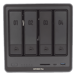 NAS 4 Bahías / Intel Pentium Gold 8505 5 Núcleos / 10GbE + 2.5GbE / DDR5 8GB Expandible a 64GB / PCIe 4.0 M.2 NVMe / USB 3.2 Gen 2 / HDMI 4K
