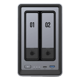 NAS 2 Bahías / Intel N100 4 Núcleos / DDR5 8 GB / SATA 48 TB / M.2 NVMe 16 TB / Ethernet 2.5G / HDMI 4K