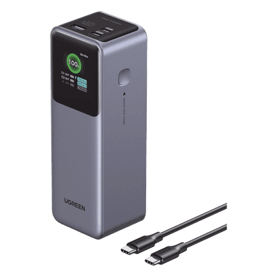 Power Bank / 25000mAh / 200W Total / 140W USB-C1 + 100W USB-C2 / PD 3.0 / QC 3.0 / Pantalla TFT / Carcasa Ignífuga