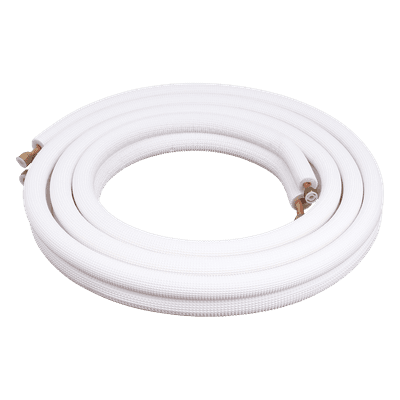 Kit de Tubería para Minisplit / 1 Tonelada / Líneas 1/4" y 3/8" / Longitud 4 m (13.1 ft) / Aluminio / Acabado Mate Blanco