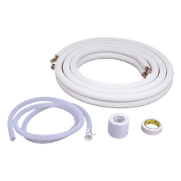 Kit de Tubería para Minisplit / 1 Tonelada / Líneas 1/4" y 3/8" / Longitud 4 m (13.1 ft) / Aluminio / Acabado Mate Blanco