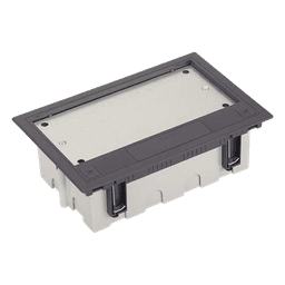Caja de Pavimento / 4 Módulos / Profundidad Ajustable 70-100 mm (2.76-3.94 ft) / Carga 1300 kg / Resistencia 850°C / Incluye Cubeta y Embellecedor
