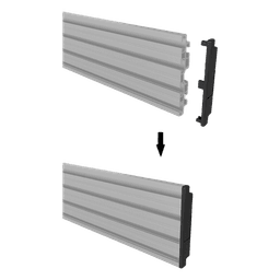 Riel de Aluminio para Videowall / Longitud 1750 mm (5.74 ft) / Ancho 120 mm / Espesor 9 mm / Diseño U / Incluye Tapas y Tornillos