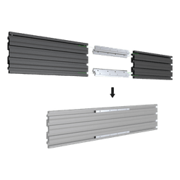 Riel de Aluminio para Videowall / Longitud 1000 mm (3.3 ft) / Altura 120 mm / Ancho 21 mm / Diseño Modular Extensible / Compatible Tornillos M8