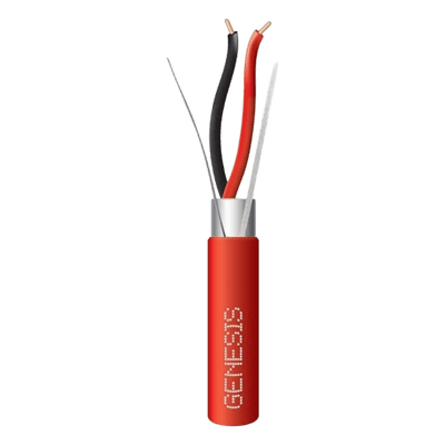 Cable de Alarma de Incendio / 2x12 AWG / Blindado / Riser FPLR / 305 m (1000 ft) / Rojo