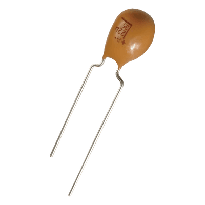 Capacitor de Tántalo / 2.2 µF / 25 VDC / Radial / 2.5 mm / -55°C a +125°C / 10% / 6 Ω ESR