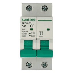 Interruptor Termomagnético / 2 Polos / 32 A / 400 Vca / Curva C / 6 kA / Riel DIN 35 mm