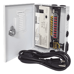 Fuente de Alimentación Profesional / 9 Canales / 16 A Total / 11-15 VCC Ajustable / 200 W / Filtro de Ruido por Canal