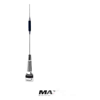 Antena Móvil VHF / Banda Ancha 132-174 MHz / Ganancia 2.4 dB / Potencia 150 W / Longitud 122 cm (4 ft) con Resorte / Montaje NMO 3/4'