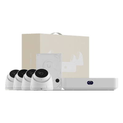 Kit NVR IP / 4 Cámaras 4MP / Switch PoE 6 Puertos / IR 30 m (98.4 ft) / Almacenamiento 1 TB / HDMI
