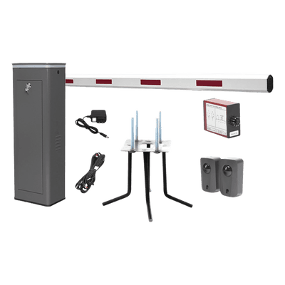 Kit Barrera Vehicular Derecha / Brazo 3 m (9.84 ft) / Apertura 1.5 s / Uso Semi-Intensivo / Accesorios de Seguridad Incluidos / 110V