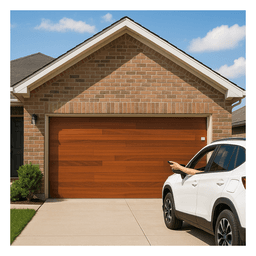 Puerta de Garage / Estilo Americano / Acabado Laminado Premium / Color Madera Clara / 20x8 Pies (6.1x2.4 m)