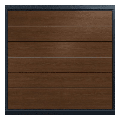 Puerta de Garage / Línea Central / Imitación Madera Oscura / 12x7 pies (3.66x2.13 m) / Aislada / Estilo Americano