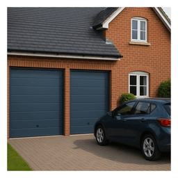 Puerta de Garage / Estilo Americano / 16×8 pies (4.9×2.4 m) / Aislada / Acabado Deluxe / Color Gris / Línea Central