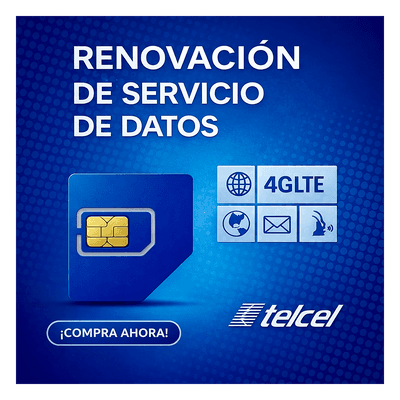 Renovación de Plan de Datos / 2 GB Mensuales / 1 Año / Roaming EUA y Canadá / Red Telcel México