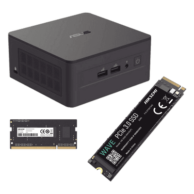 Kit Mini PC Barebone / Core i5-1340P 13 Gen / 16 GB DDR4 / 512 GB NVMe SSD / WiFi 6 / 2.5 GbE / 4 Monitores