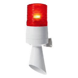 Torreta LED con Buzzer / 60 mm / Rojo / 24 VCD / 95 dB / Destello Fijo y Destellante