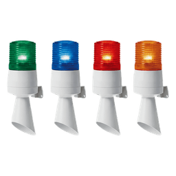Torreta LED con Buzzer / 60 mm / Rojo / 24 VCD / 95 dB / Destello Fijo y Destellante