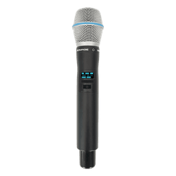 Micrófono Inalámbrico de Mano / UHF 470-830 MHz / Modulación Digital PI/4-DQPSK / Autonomía >10 Horas / Mute Automático por Caída / Display OLED / 7 Niveles Potencia