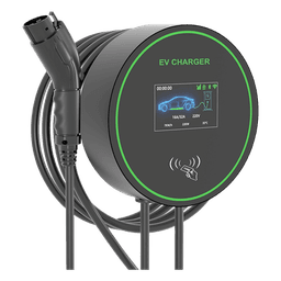 Estación de Carga EV / 11.5 kW / 48 A / Conector Tipo 1 (SAE J1772) / 220-250 V Monofásico / Pantalla LCD 4.3 in (10.9 cm) / Cable TPU 5 m (16.4 ft) / IP65 / RFID / APP Móvil