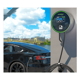 Estación de Carga EV / 11.5 kW / 48 A / Conector Tipo 1 (SAE J1772) / 220-250 V Monofásico / Pantalla LCD 4.3 in (10.9 cm) / Cable TPU 5 m (16.4 ft) / IP65 / RFID / APP Móvil