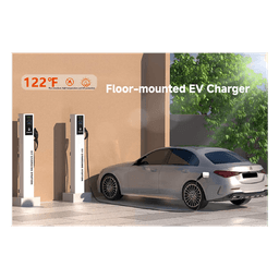 Estación de Carga para Vehículos Eléctricos / Tipo Pedestal / Doble Conector Tipo 1 (SAE J1772) / 48 A / 11.5 kW por Puerto / Pantalla LCD 4.3 in (10.9 cm) / RFID / IP54 / Chasis SGCC Galvanizado