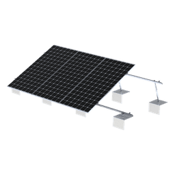 Sistema de Montaje Solar / Aluminio AL6005-T5 / Ángulo Ajustable 10°-30° / Techos Planos / Torque 11-13 Nm / Patas Frontales Ajustables