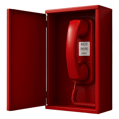 Dispositivo Telefónico de Emergencia / Grado de Seguridad 3 / IP30 / 32 Teléfonos por Línea / Carcasa Metálica Rojo RAL3001