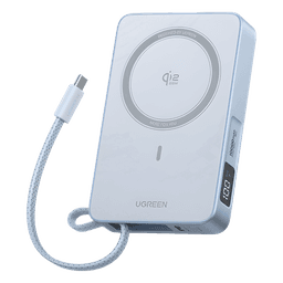 Banco de Energía Magnético Inalámbrico / 10000 mAh 36 Wh / Carga Rápida 30 W PD3.0/PPS/UFCS / Qi 2.2 25 W MPP / Cable USB-C Integrado 60 W / 254 g