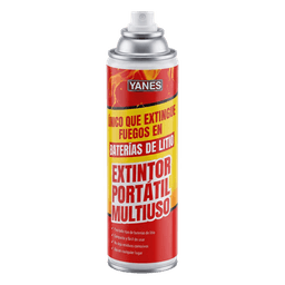 Extintor Aerosol Portátil / 250 ml / Descarga 35 s / Alcance 2 m (6.6 ft) / Clases A, K y Li / Sin Flúor ni PFAS